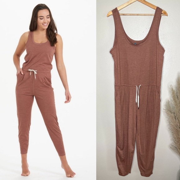 Vuori Pants - Vuori | Like New Lux Harem Jumpsuit in Terracotta Heather, Size Large